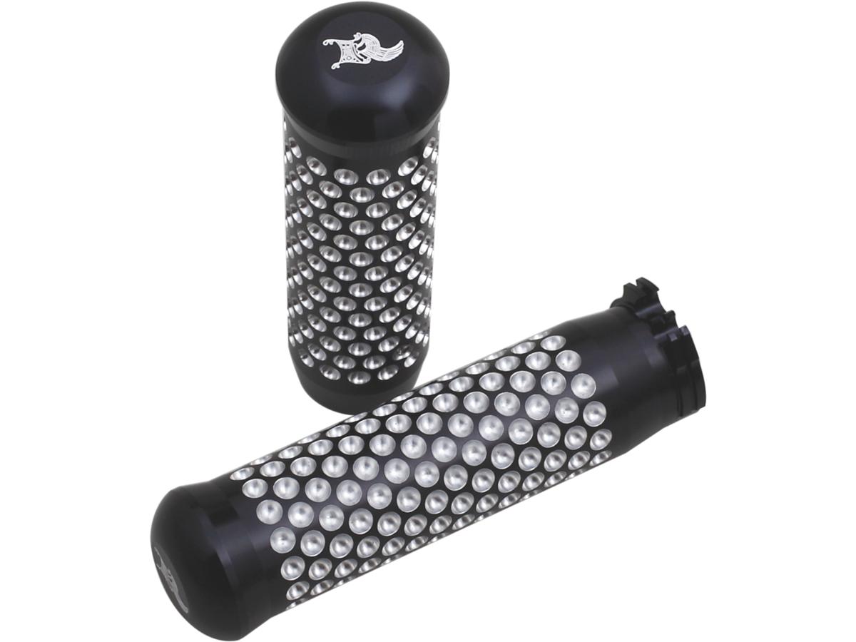 Cycle Kraft Dimpled Grips Black Anodized 1" Throttle Cables Cycle Kraft Default Title