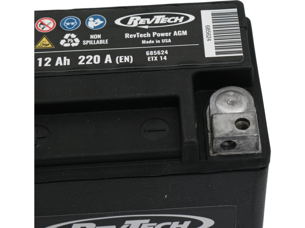 Rev Tech Etx14 Power Battery Agm, 220 A, 12.0 Ah Rev Tech