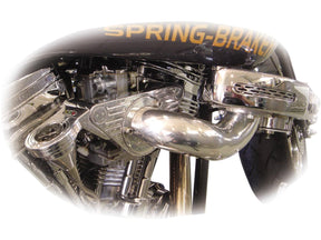 Braun's Twinparts Twisted Manifold For Kuyakyn Hypercharger Chrome Braun's Twinparts
