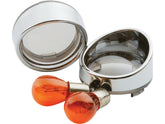 Cce Visor Bezel Kit For Deuce Style Turn Signals Smoke Lens, With Amber Bulb, Single Filament Chrome Cce Default Title