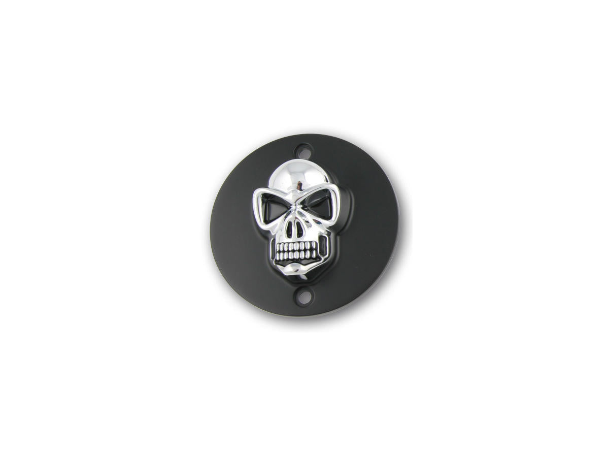 Cce Skull Point Cover 2 Hole, Horizontal Black Chrome Cce Default Title
