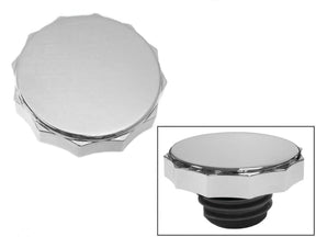 Cce Deluxe Scalloped Gas Cap Left Side Cap Only (Non Vented) Chrome Cce