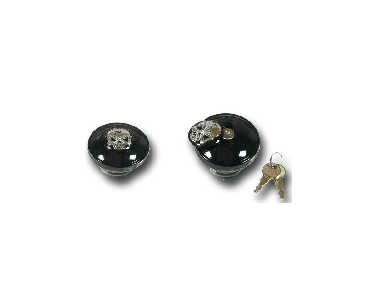Cce Skull Lockable Gas Cap Left Side Cap Only (Non Vented) Black Cce Default Title