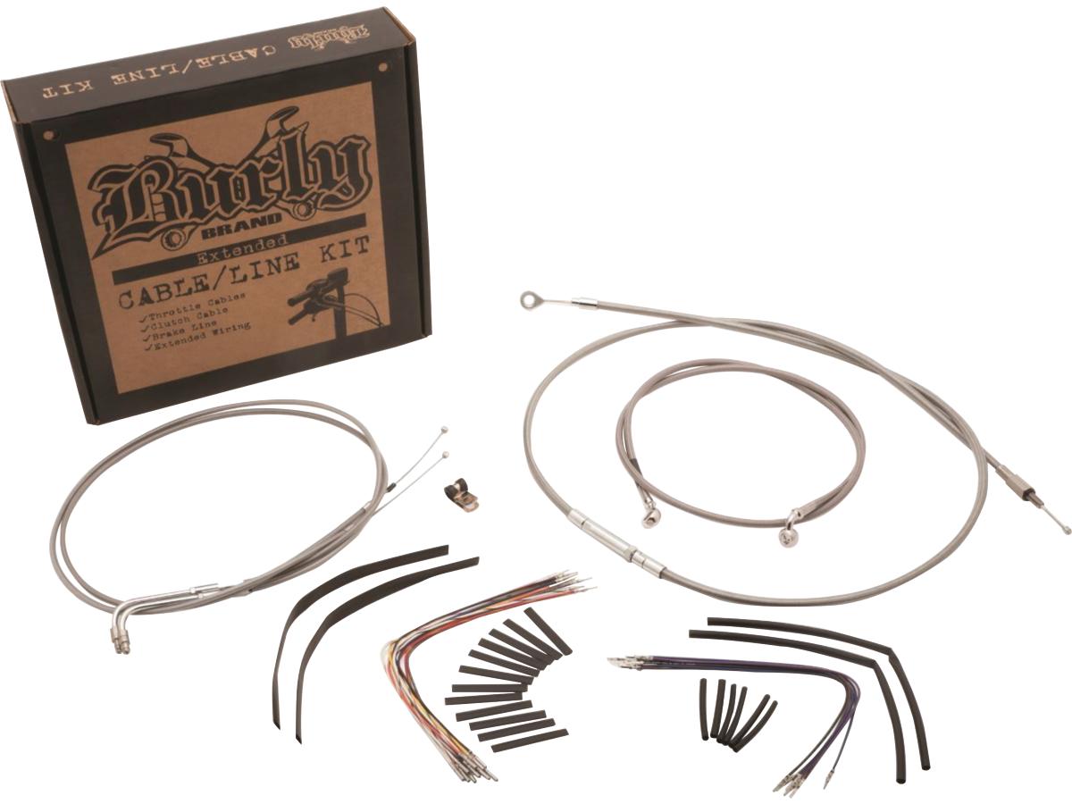 Burly Brand 14" Gorilla Bar Cable Kit Stainless Steel Clear Coated Non Abs Burly Brand Default Title
