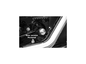 Flywheel Design Swingarm Axle Cover Black Gloss Powder Coated Flywheel Design