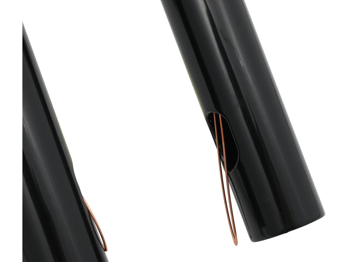 Santee 8 Straight Up T Bar Handlebar Non Dimpled 4 Hole Black Powder Coated 1 1/4" Throttle By Wire Throttle Cables Santee