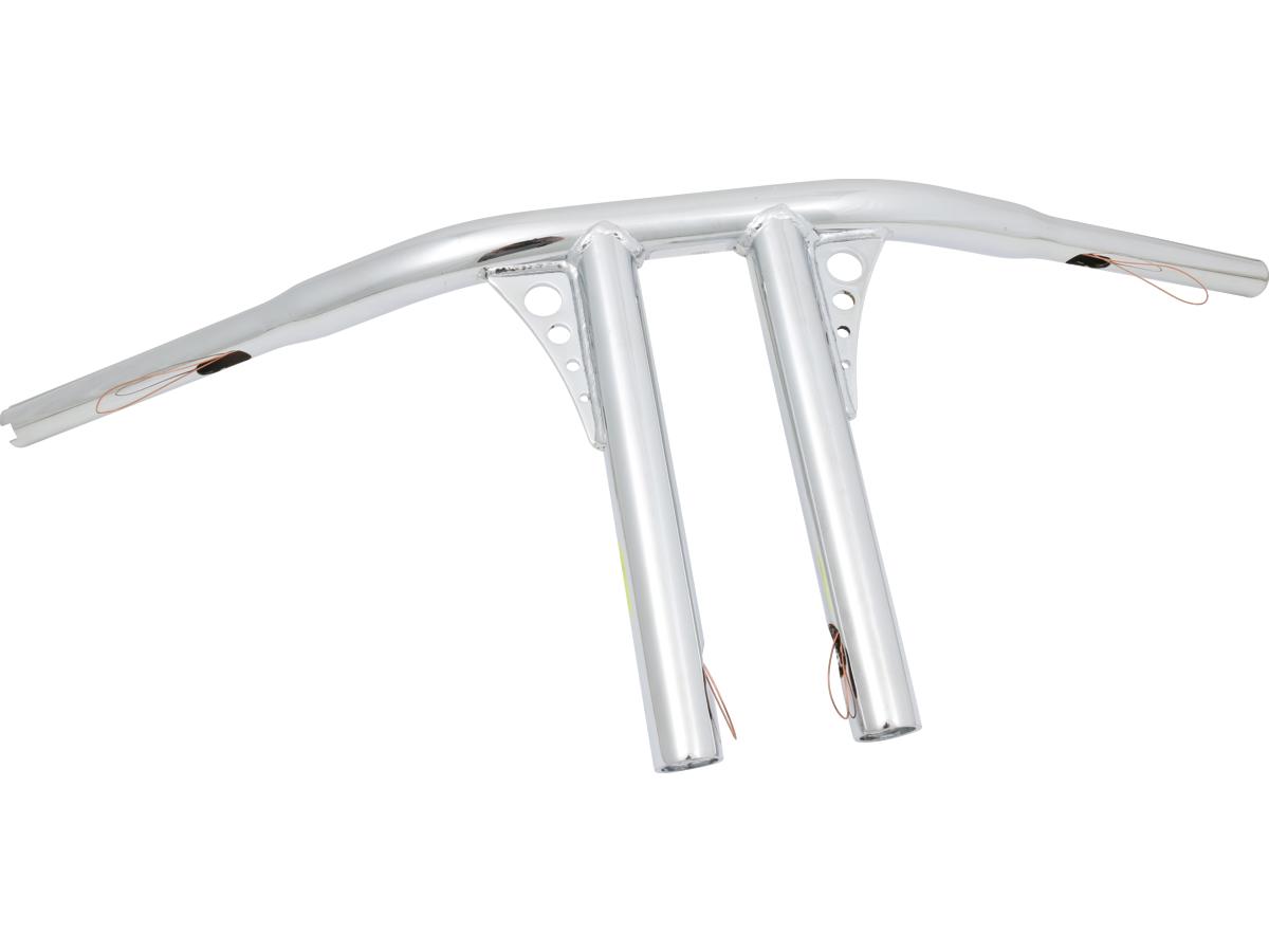 Santee 10 Straight Up T Bar Handlebar Non Dimpled 4 Hole Chrome 1 1/4" Throttle By Wire Throttle Cables Santee Default Title