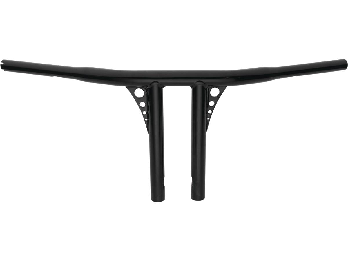 Santee 10 Straight Up T Bar Handlebar Non Dimpled 4 Hole Black Powder Coated 1 1/4" Throttle By Wire Throttle Cables Santee Default Title
