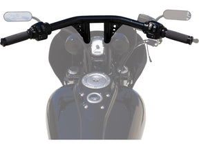 Santee 10 Straight Up T Bar Handlebar Non Dimpled 4 Hole Black Powder Coated 1 1/4" Throttle By Wire Throttle Cables Santee
