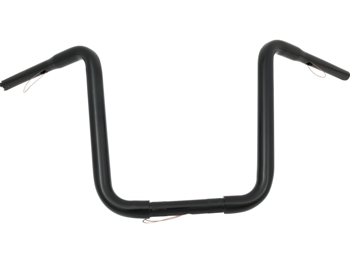Santee 14 Standard Ape Hanger Handlebar Non Dimpled 3 Hole Black Powder Coated 1 1/4" Throttle By Wire Throttle Cables Santee Default Title