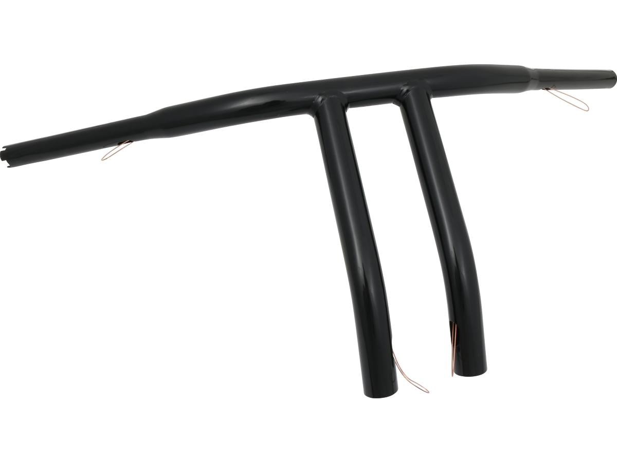 Santee 12 T Bar Handlebar Non Dimpled 4 Hole Black Powder Coated 1 1/4" Throttle By Wire Throttle Cables Santee Default Title