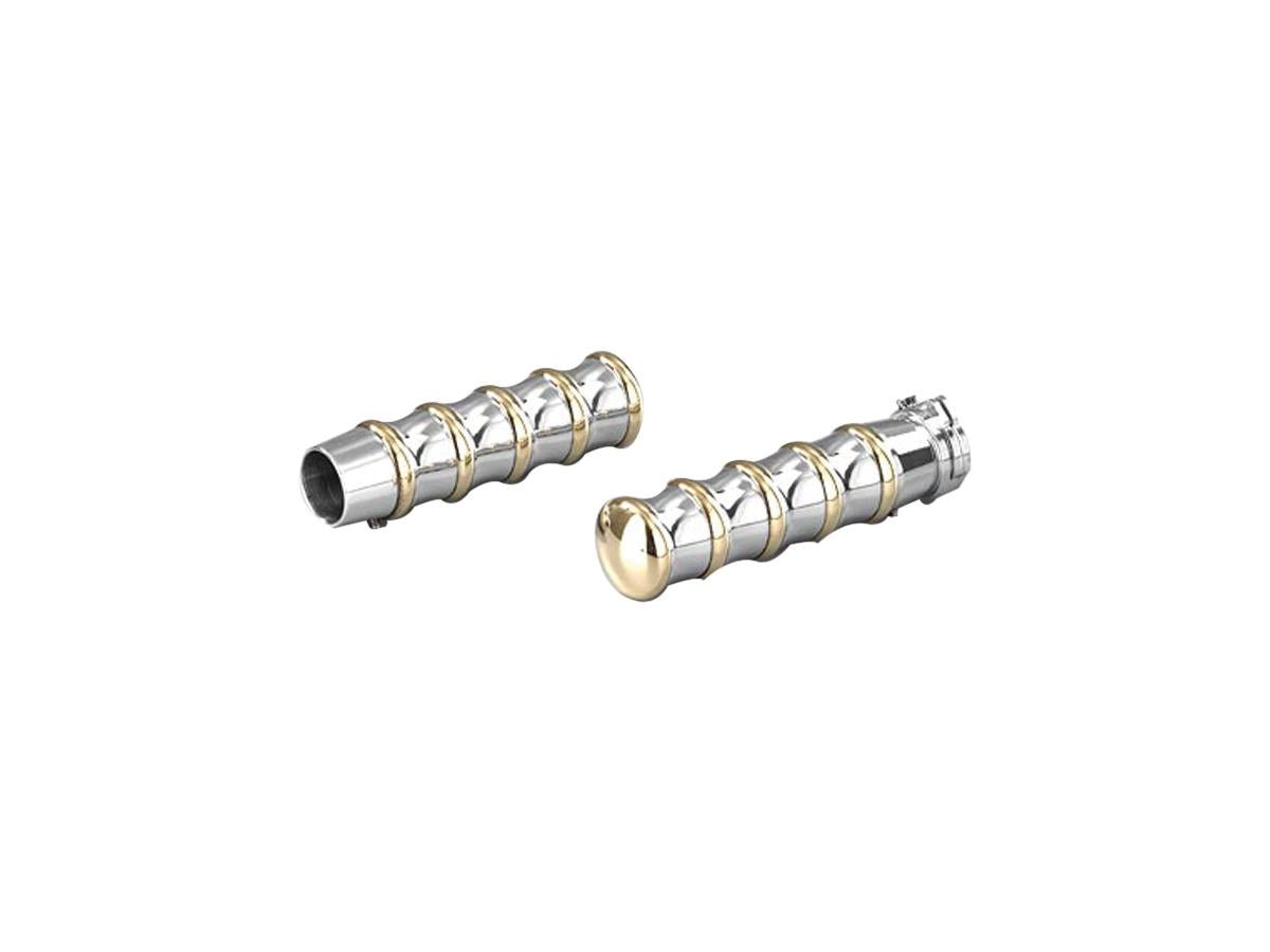 Kustom Tech Vintage Grips Aluminium Polished Brass Polished 1" Throttle Cables Kustom Tech Default Title