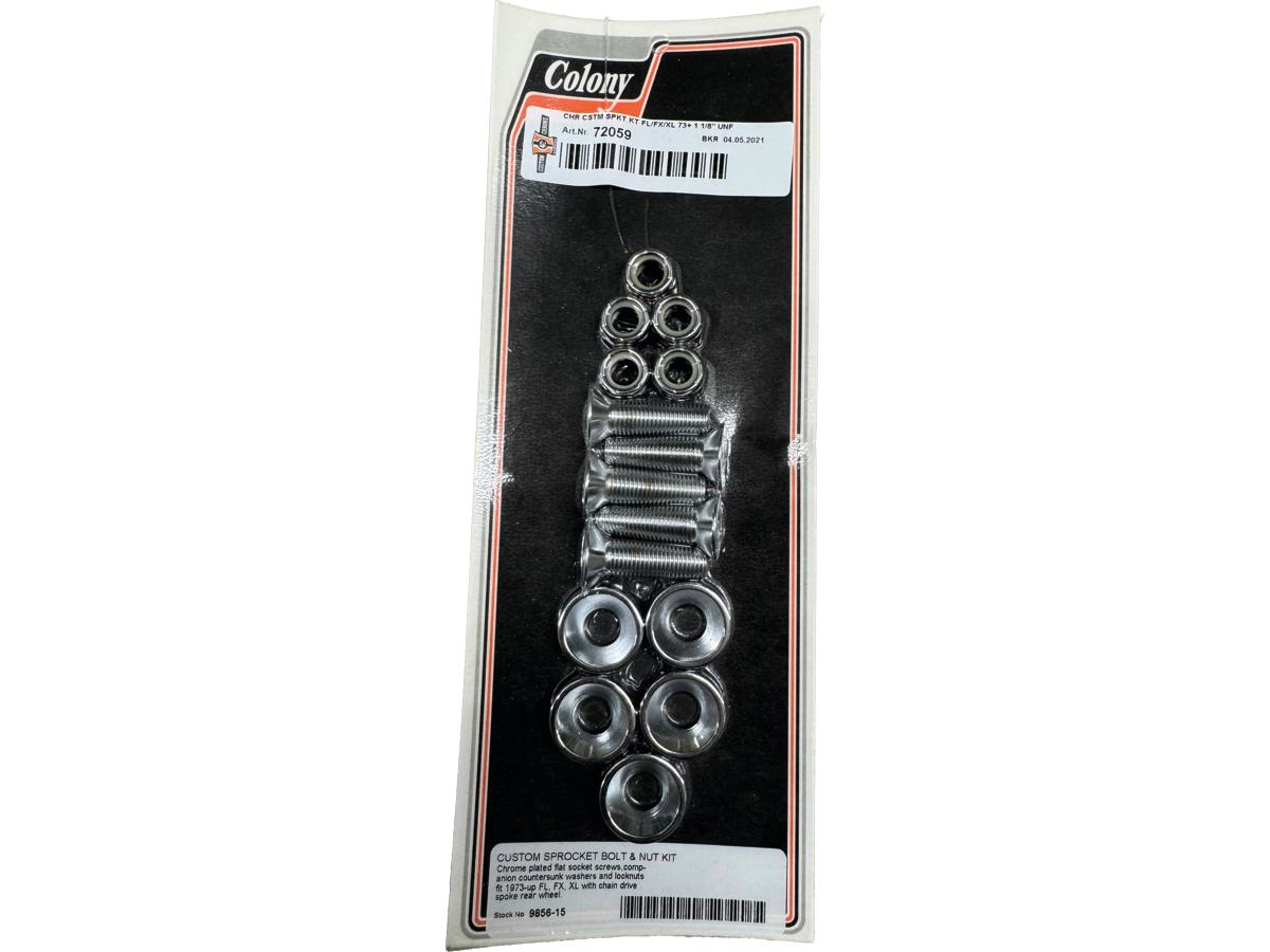 Colony Chrome Plated Rear Sprocket Hardware Kits Including 5 Locknuts Rear Colony Default Title