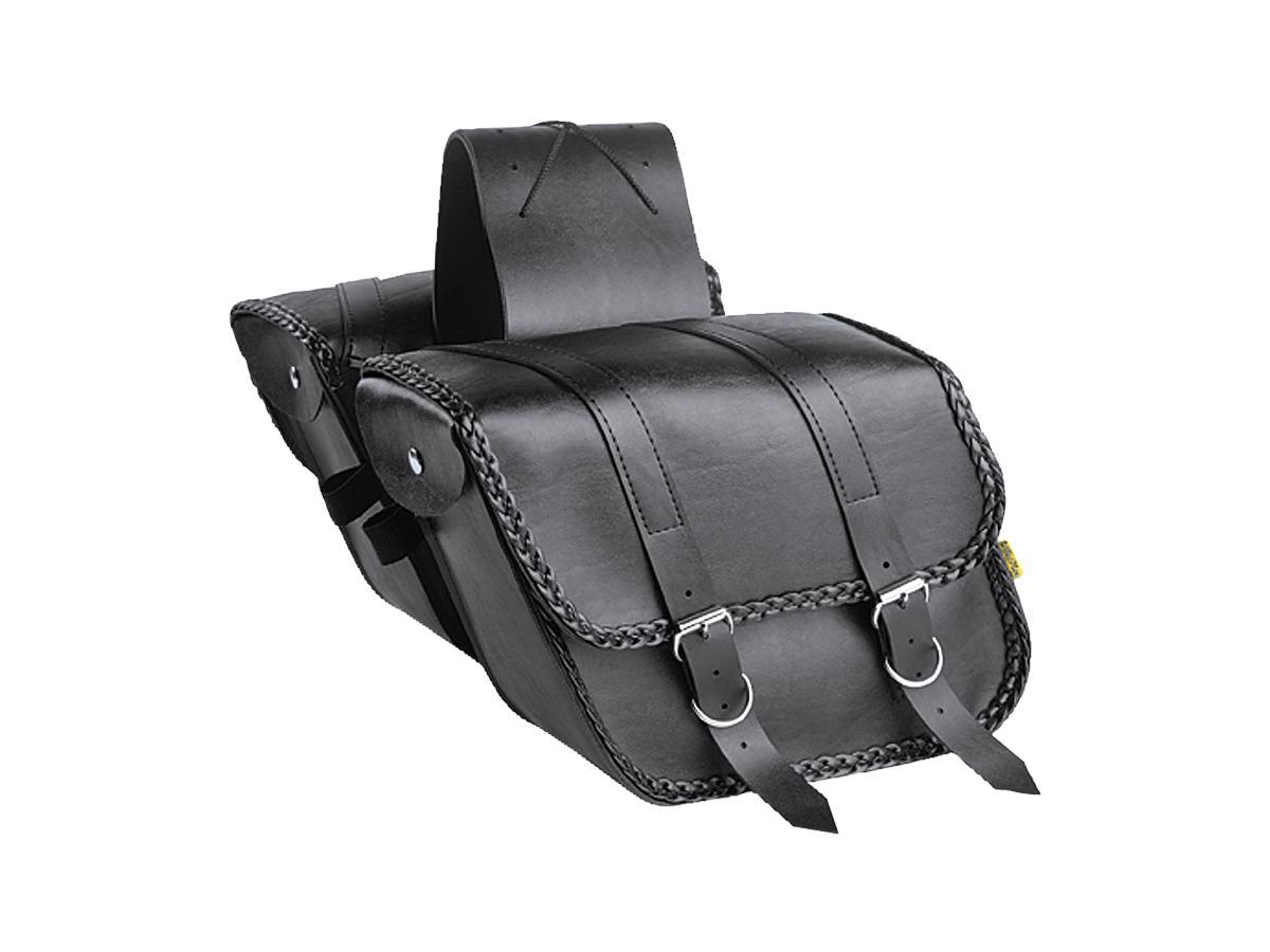 Willie &Amp; Max Braided Slant Throw Over Saddlebags Compact, 12" X 9 1⁄2" X 5 1/2" Black Willie &Amp; Max Default Title