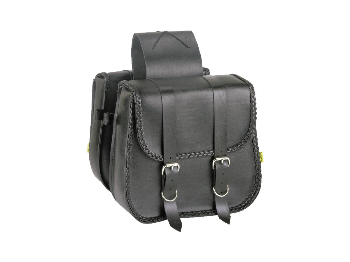 Willie &Amp; Max Braided Straight Throw Over Saddlebags Standard, 10 1⁄2" X 11 1⁄2" X 4" Black Willie &Amp; Max Default Title
