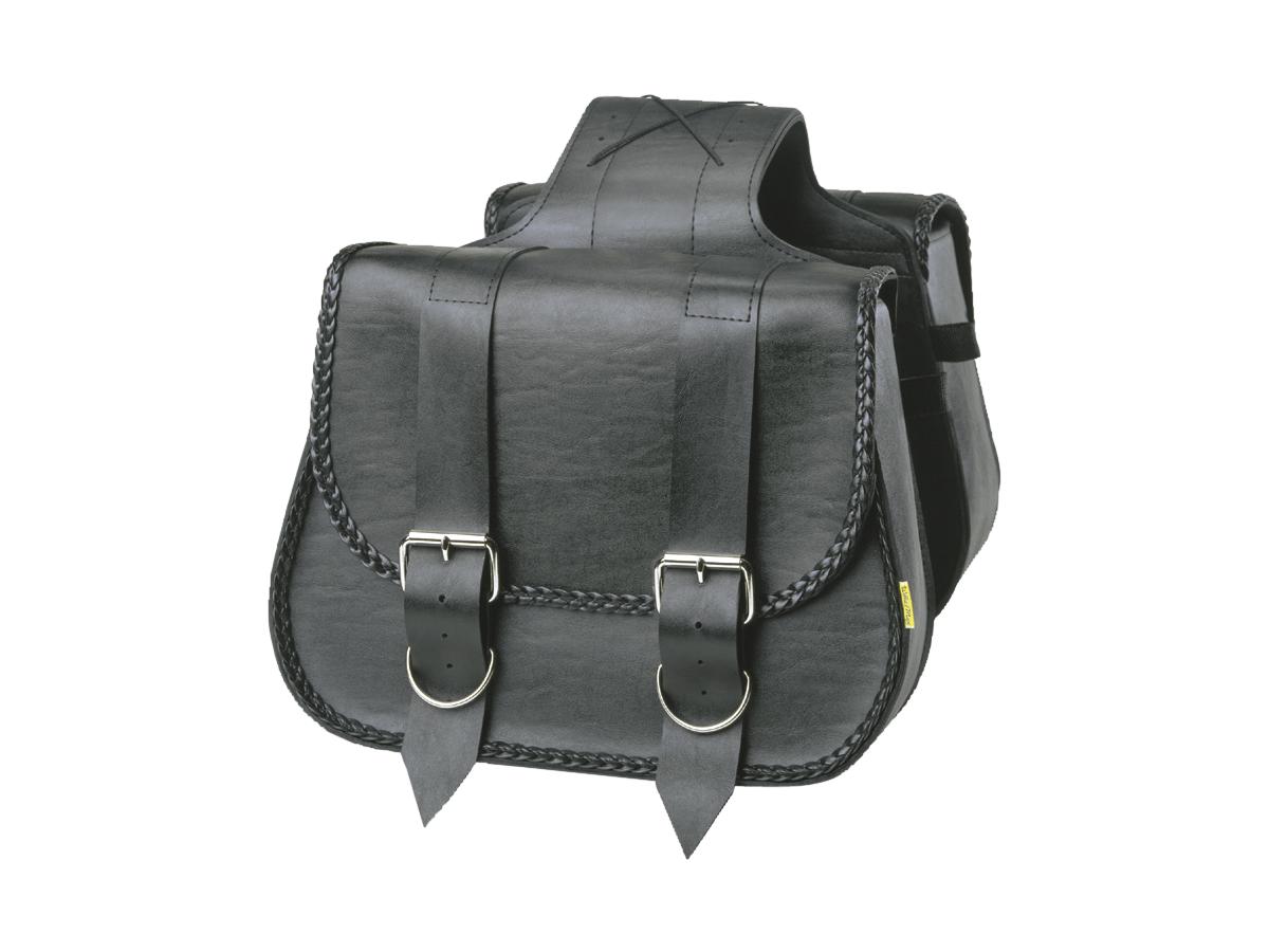 Willie &Amp; Max Braided Straight Throw Over Saddlebags For Touring Models, 14 1⁄2" X 12" X 5 1/2" Black Willie &Amp; Max Default Title