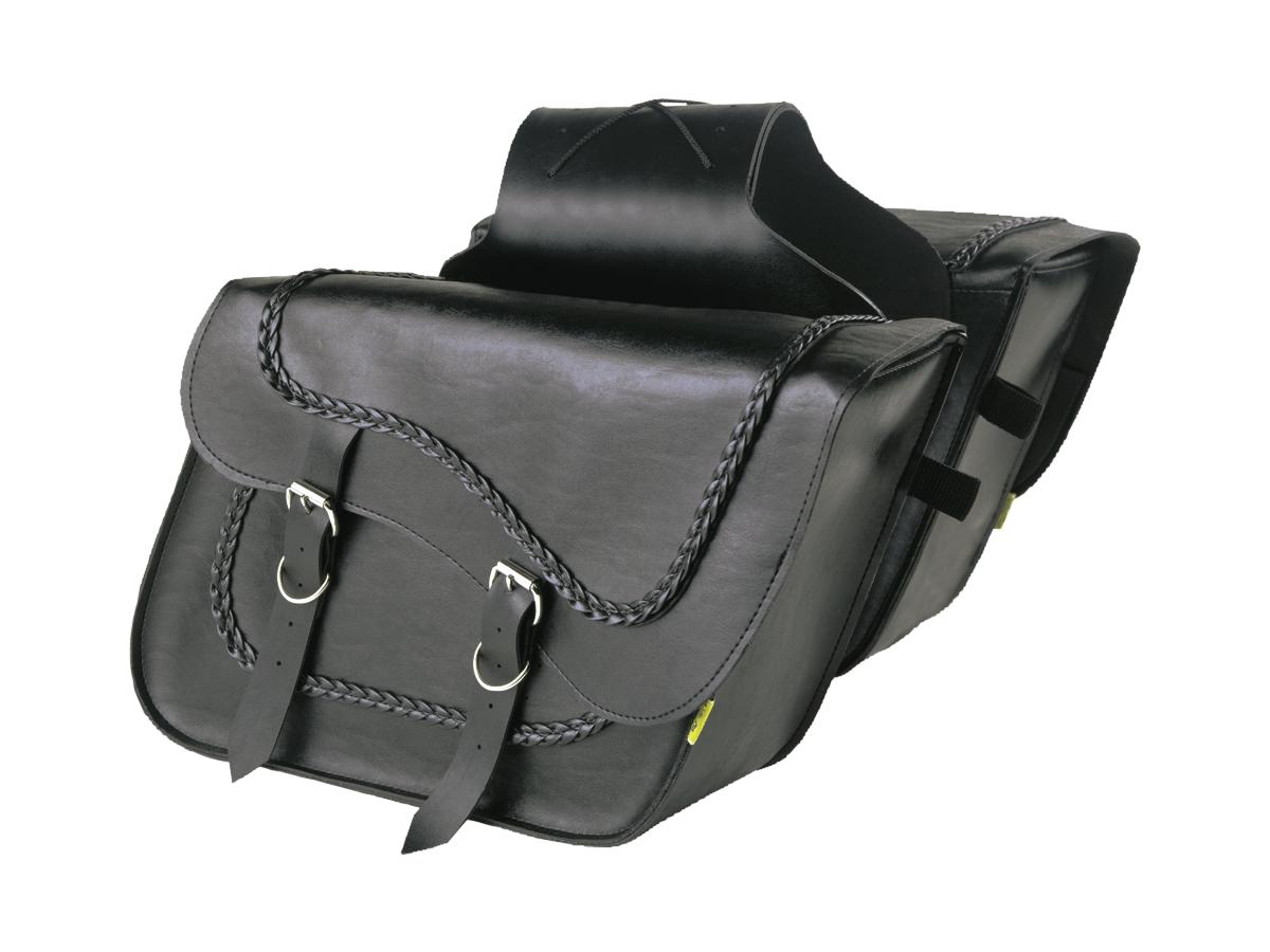 Willie &Amp; Max Braided Slant Throw Over Saddlebags Fleetside, 16" X 11" X 6 1/2" Black Willie &Amp; Max Default Title