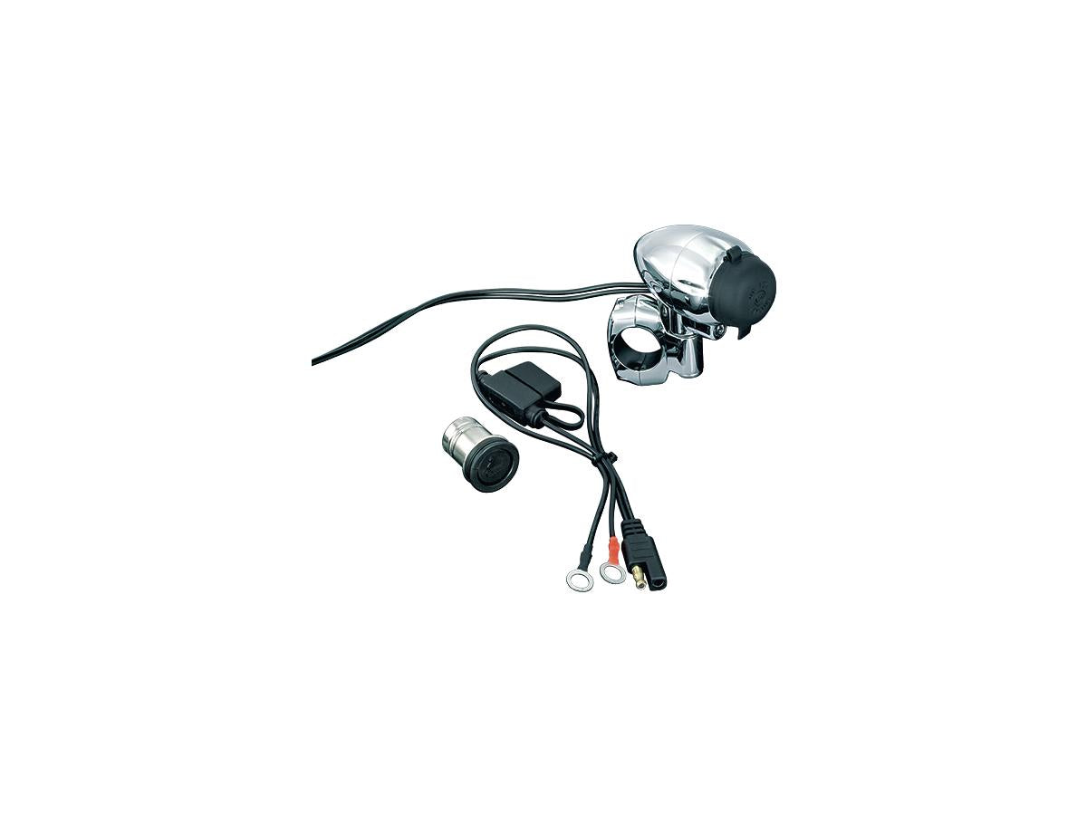 Kuryakyn Handlebar Electrical Power Point, With 1 1/4" Clamp Electrical Power Point Kuryakyn Default Title
