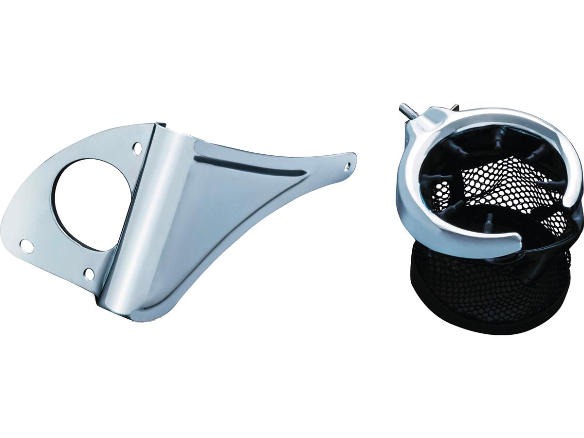 Kuryakyn Passenger Drink Holder With Mesh Basket, Right Side Passenger Drink Holder With Mesh Basket Kuryakyn