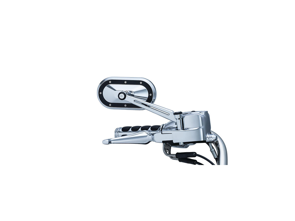 Kuryakyn Heavy Industry Mirror With Black Accents Chrome Kuryakyn