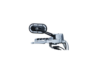 Kuryakyn Heavy Industry Mirror With Chrome Accents Black Satin Kuryakyn
