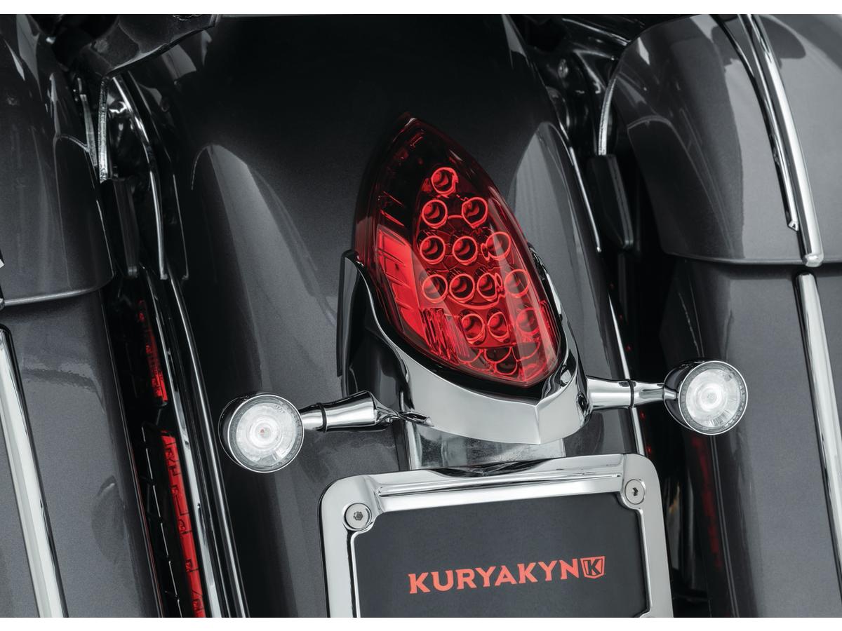 Kuryakyn Custom Rear Turn Signal And License Plate Mount For Indian Chrome Kuryakyn