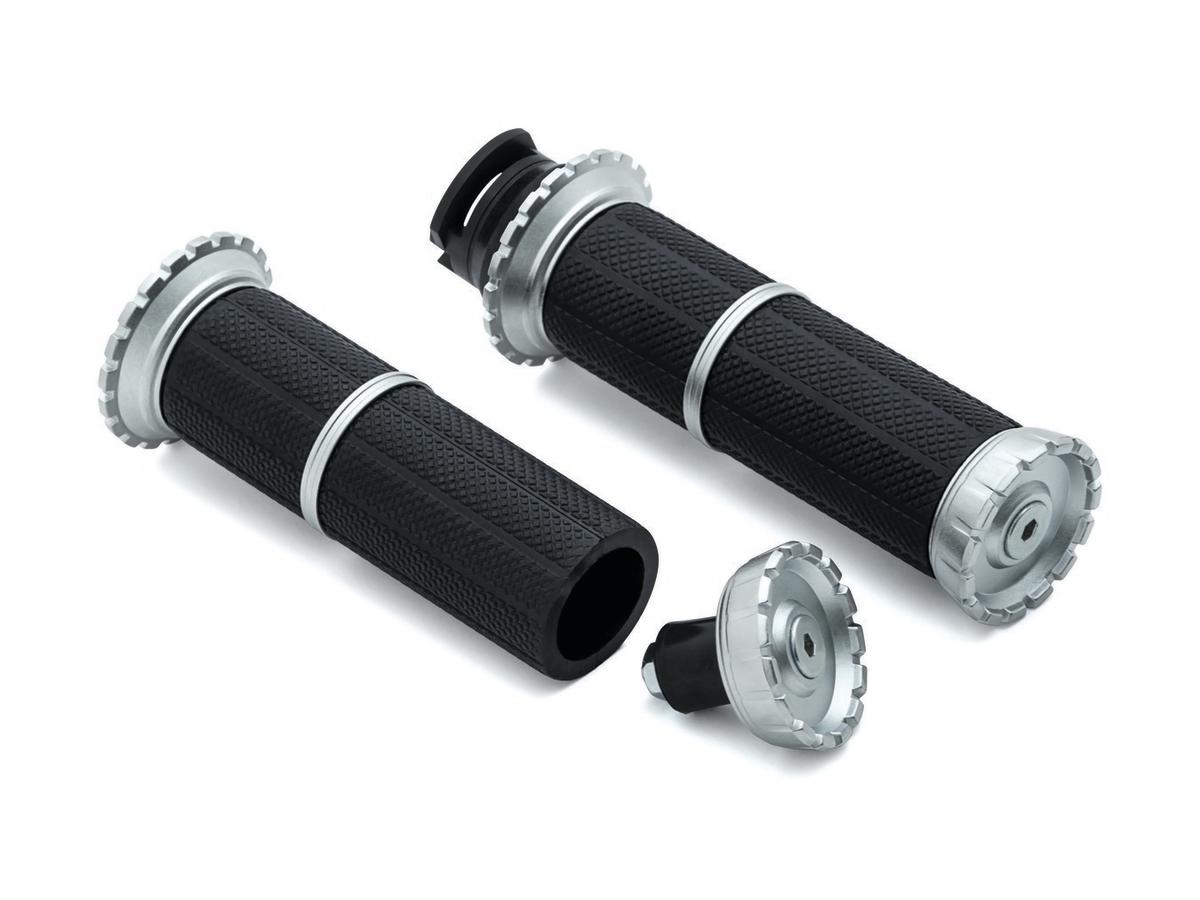 Kuryakyn Riot Grips Silver 7/8" Throttle By Wire Kuryakyn Default Title