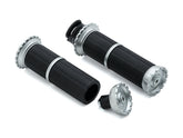 Kuryakyn Riot Grips Silver 7/8" Throttle By Wire Kuryakyn Default Title