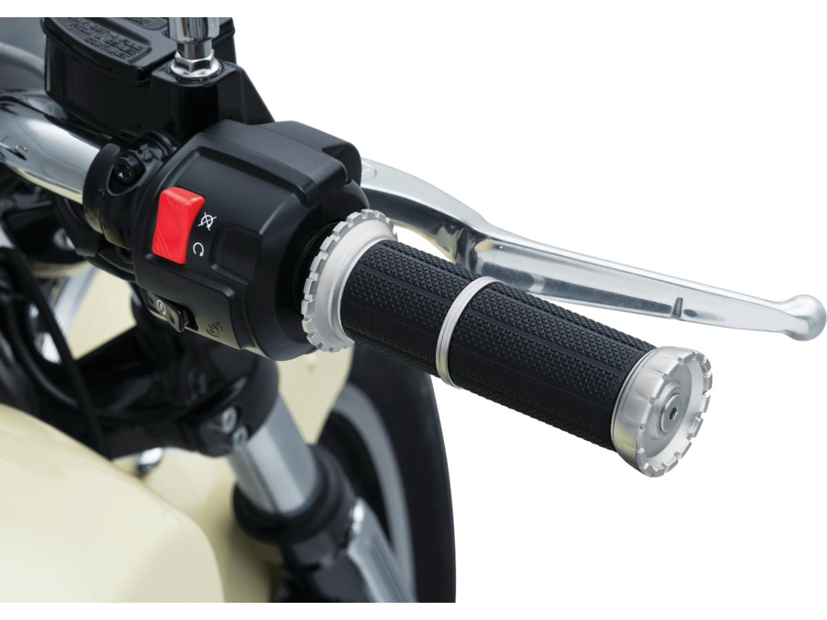 Kuryakyn Riot Grips Silver 7/8" Throttle By Wire Kuryakyn