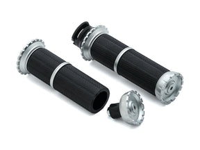 Kuryakyn Riot Grips Silver 7/8" Throttle By Wire Kuryakyn Default Title