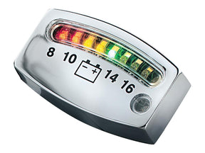 Kuryakyn Led Battery Gauge, Chrome Led Battery Gauge Kuryakyn Default Title