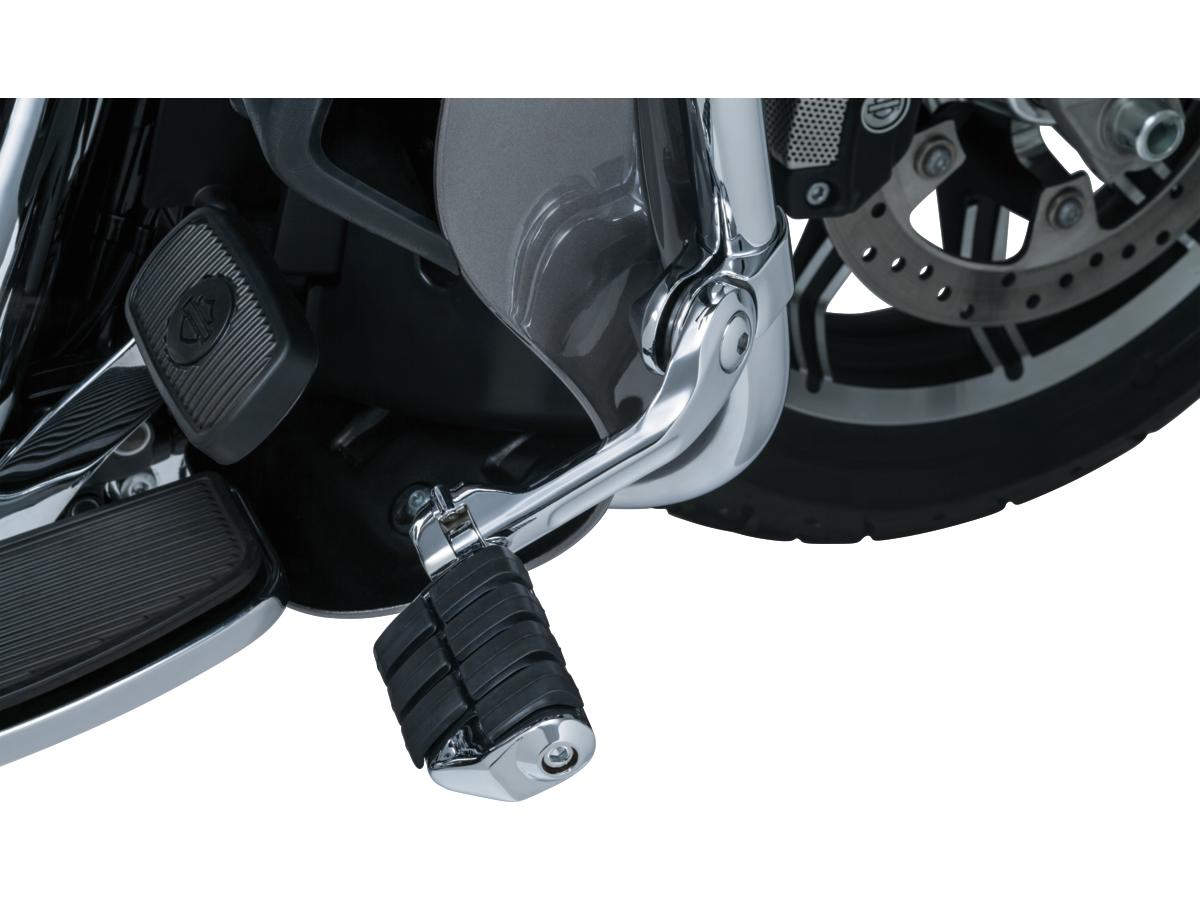 Kuryakyn Tour Tech Cruise Mounts With Heavy Duty Quick Clamps And Offset Arm Long Arm, Dually Iso Pegs Chrome Kuryakyn