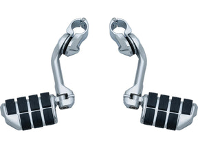 Kuryakyn Tour Tech Cruise Mounts With Heavy Duty Quick Clamps And Offset Arm Long Arm, Dually Iso Pegs Chrome Kuryakyn