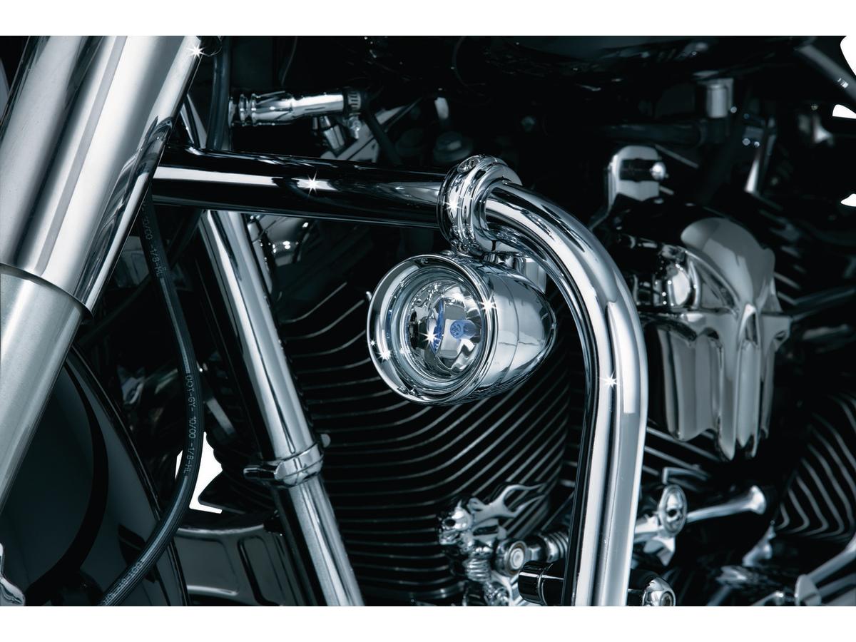 Kuryakyn Engine Guard Mounted 3" Driving Light Chrome Halogen Kuryakyn