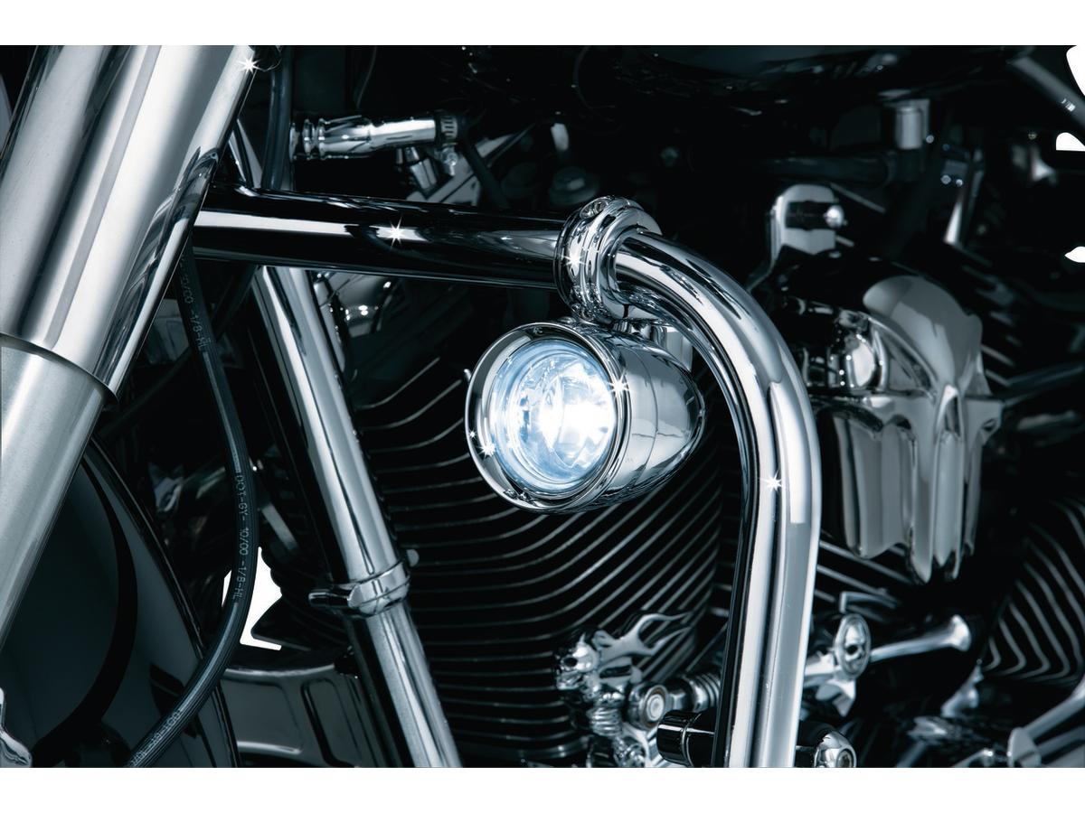 Kuryakyn Engine Guard Mounted 3" Driving Light Chrome Halogen Kuryakyn