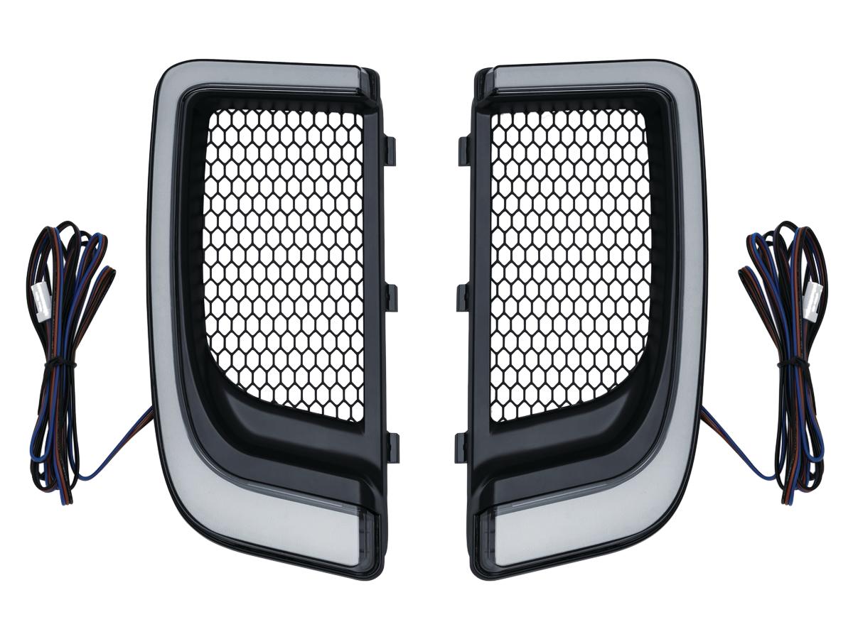 Kuryakyn Led Tracer Fairing Lower Grills Black Satin White Led Kuryakyn Default Title