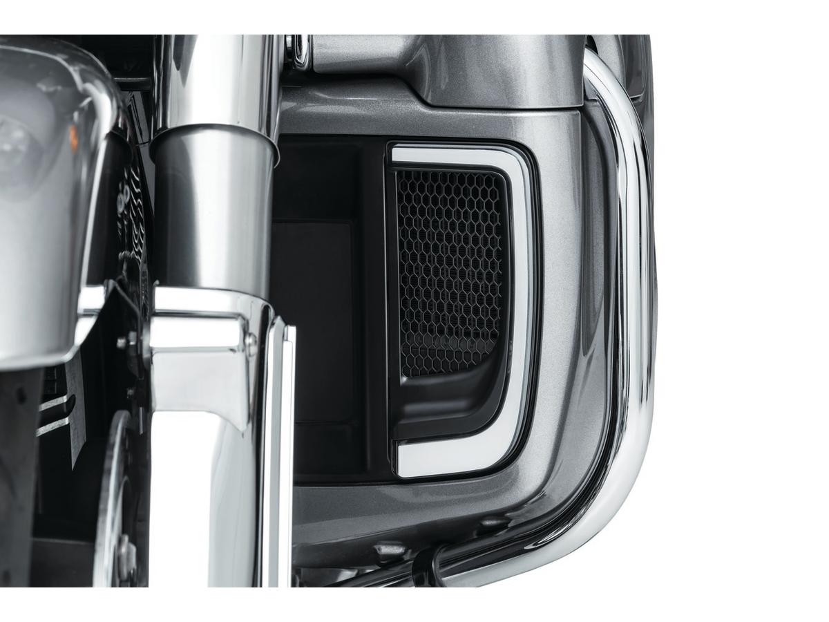 Kuryakyn Led Tracer Fairing Lower Grills Black Satin White Led Kuryakyn