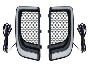 Kuryakyn Led Tracer Fairing Lower Grills Black Satin White Led Kuryakyn Default Title