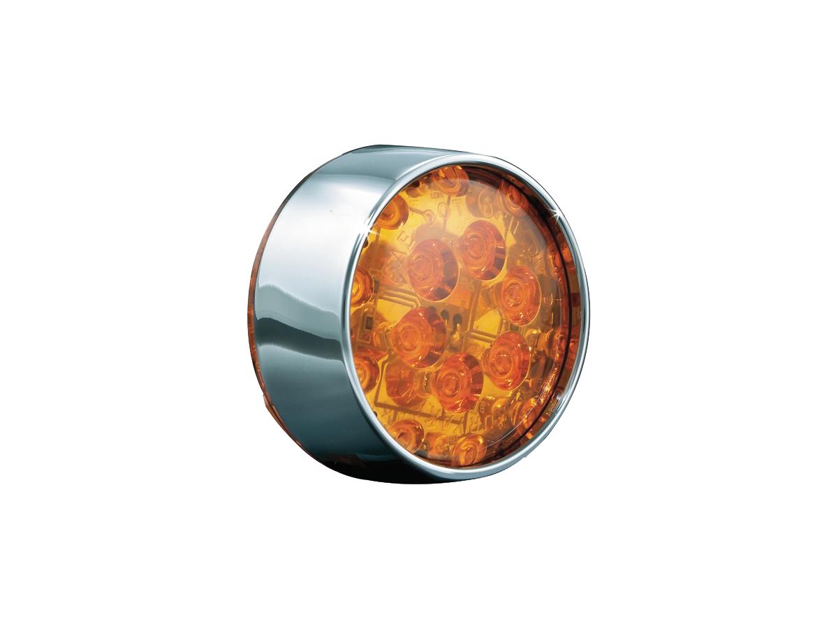 Kuryakyn Flat Style Turn Signal Insert Chrome Amber Led Kuryakyn