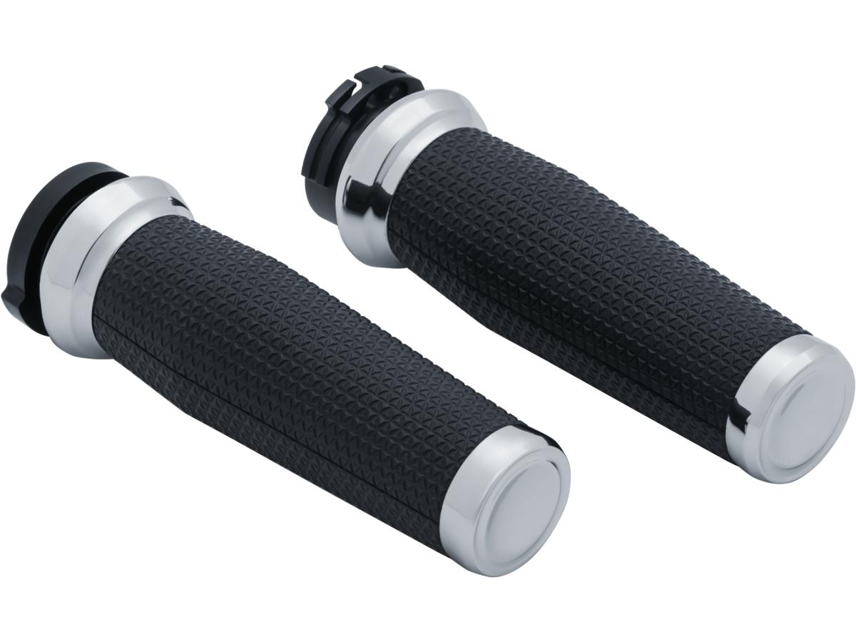 Kuryakyn Thresher Grips Chrome 1" Throttle Cables Kuryakyn