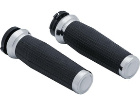 Kuryakyn Thresher Grips Chrome 1" Throttle Cables Kuryakyn