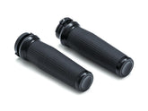 Kuryakyn Thresher Grips Black Satin 1" Throttle Cables Kuryakyn Default Title