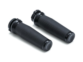 Kuryakyn Thresher Grips Black Satin 1" Throttle Cables Kuryakyn Default Title