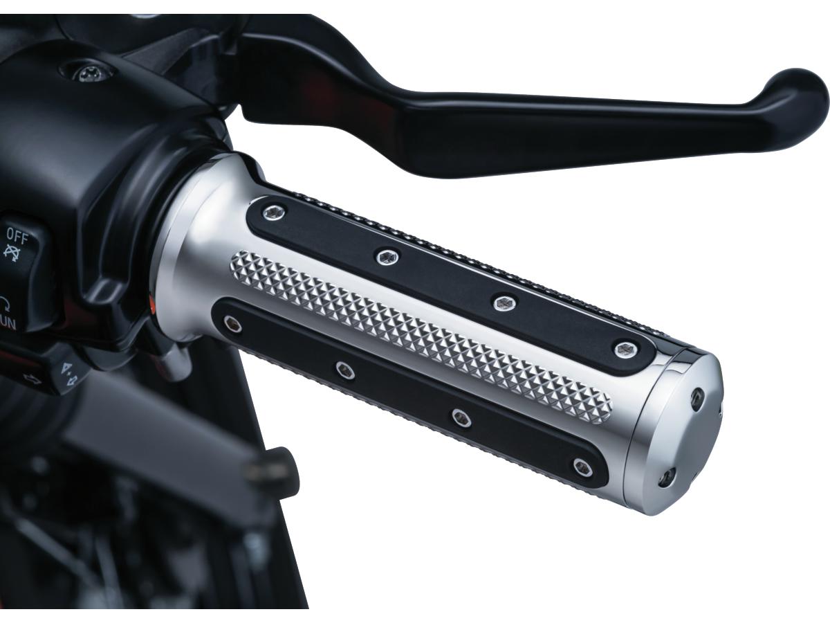 Kuryakyn Heavy Industry Grips Chrome 1" Throttle Cables Kuryakyn