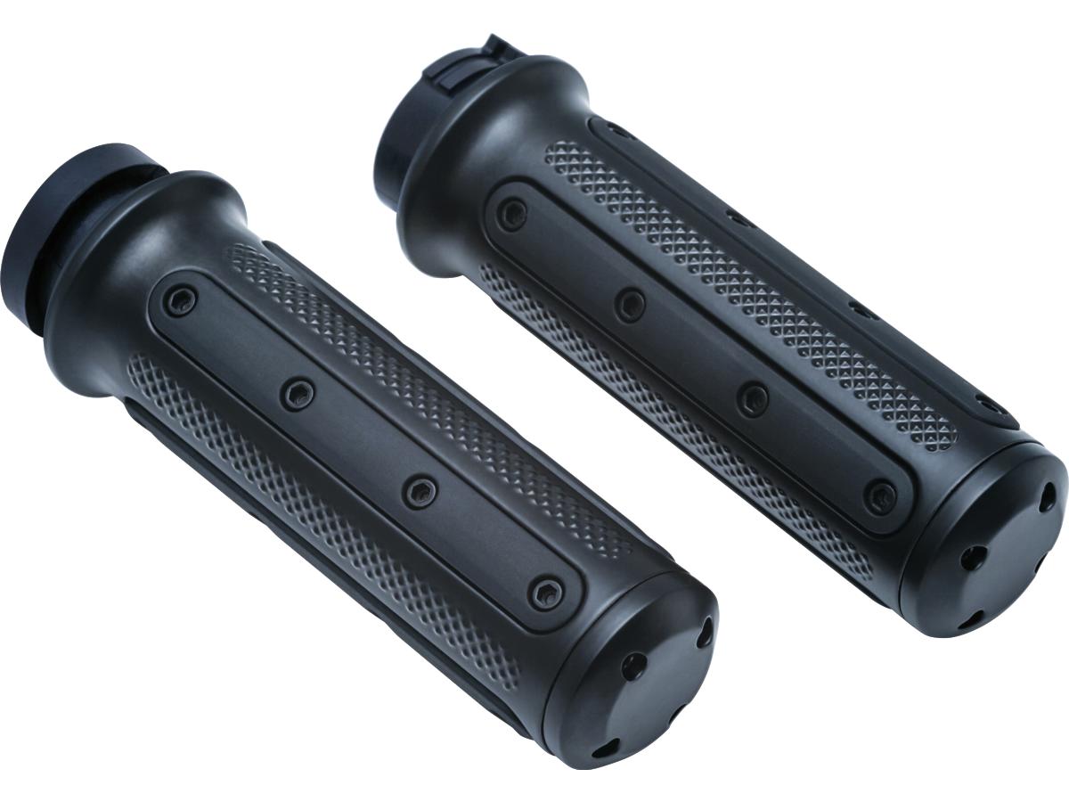 Kuryakyn Heavy Industry Grips Black Satin 1" Throttle Cables Kuryakyn Default Title