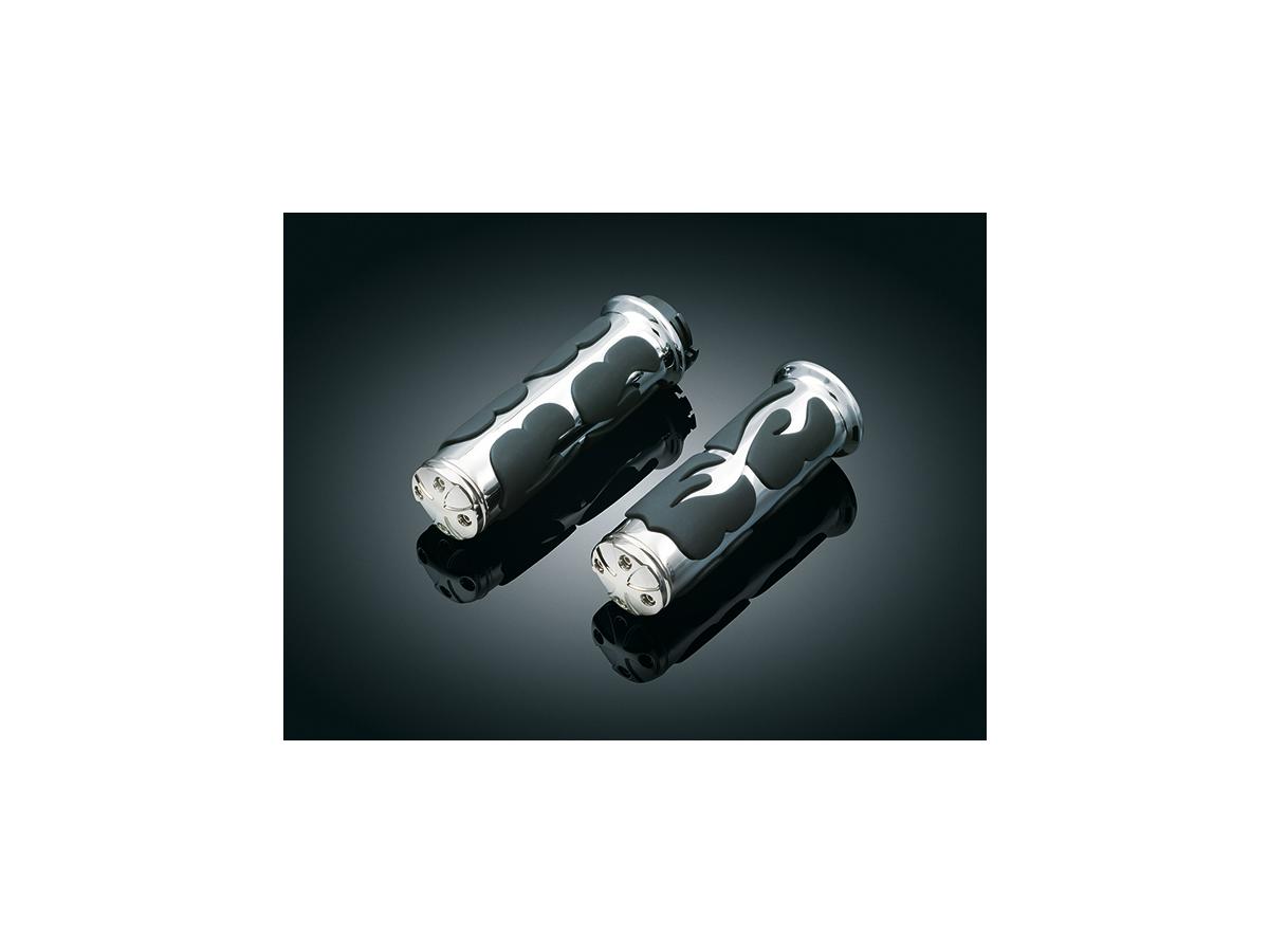 Kuryakyn Iso Flame Grips Chrome 1" Throttle Cables Kuryakyn Default Title