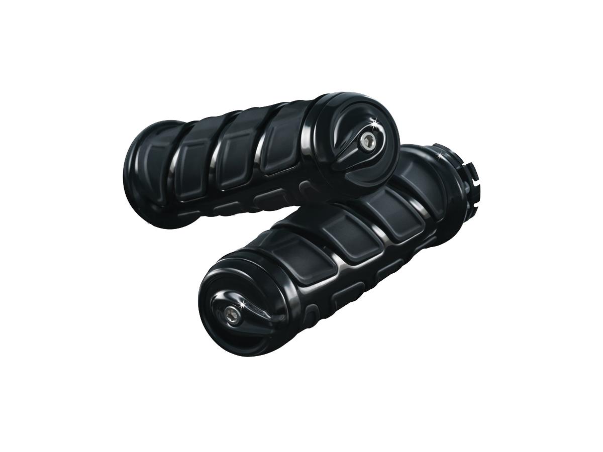 Kuryakyn Kinetic Grips Gloss Black 7/8" Throttle By Wire Throttle Cables Kuryakyn Default Title