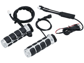 Kuryakyn Iso Heated Grips Chrome 1" Dual Cable Kuryakyn