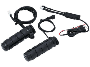 Kuryakyn Iso Heated Grips Black 1" Gloss Dual Cable Kuryakyn