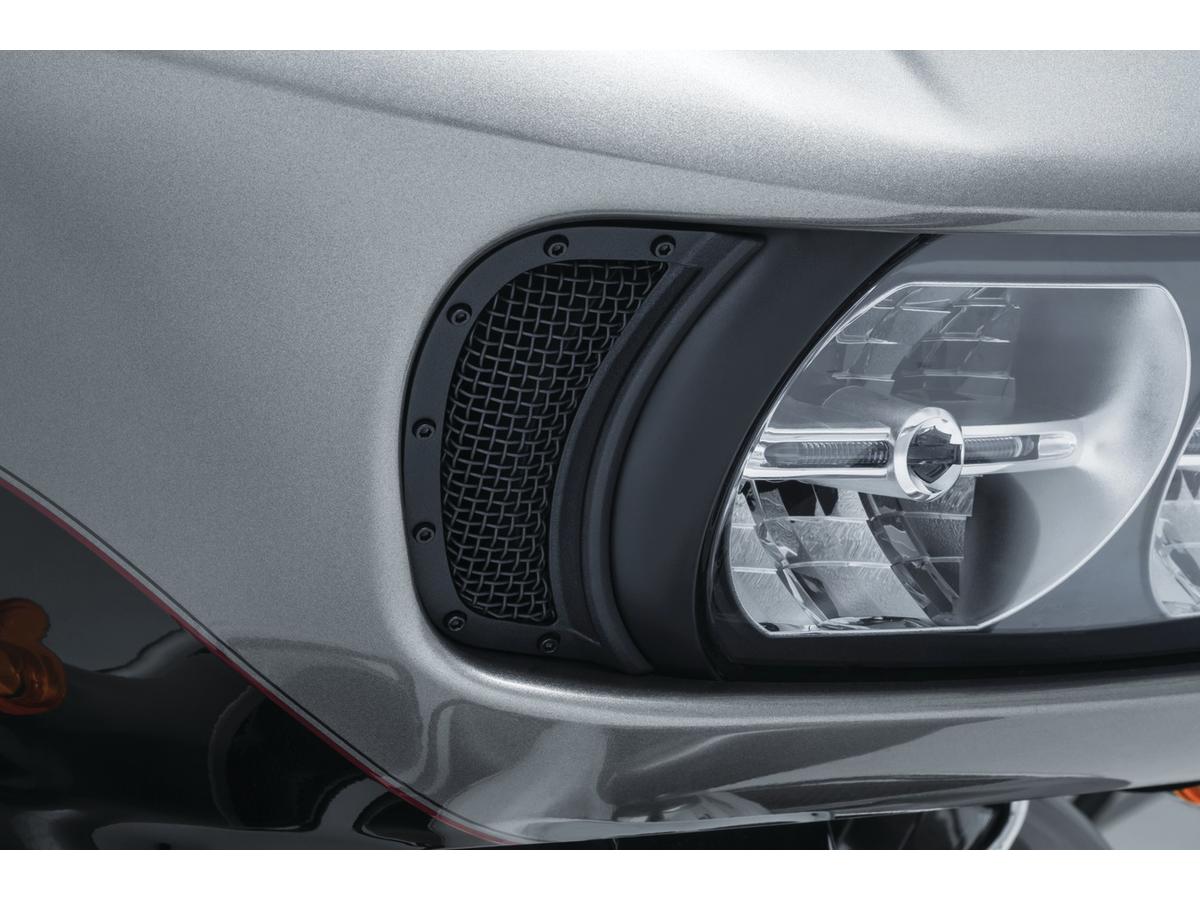Kuryakyn Mesh Headlight Vent Accent Black Satin Kuryakyn